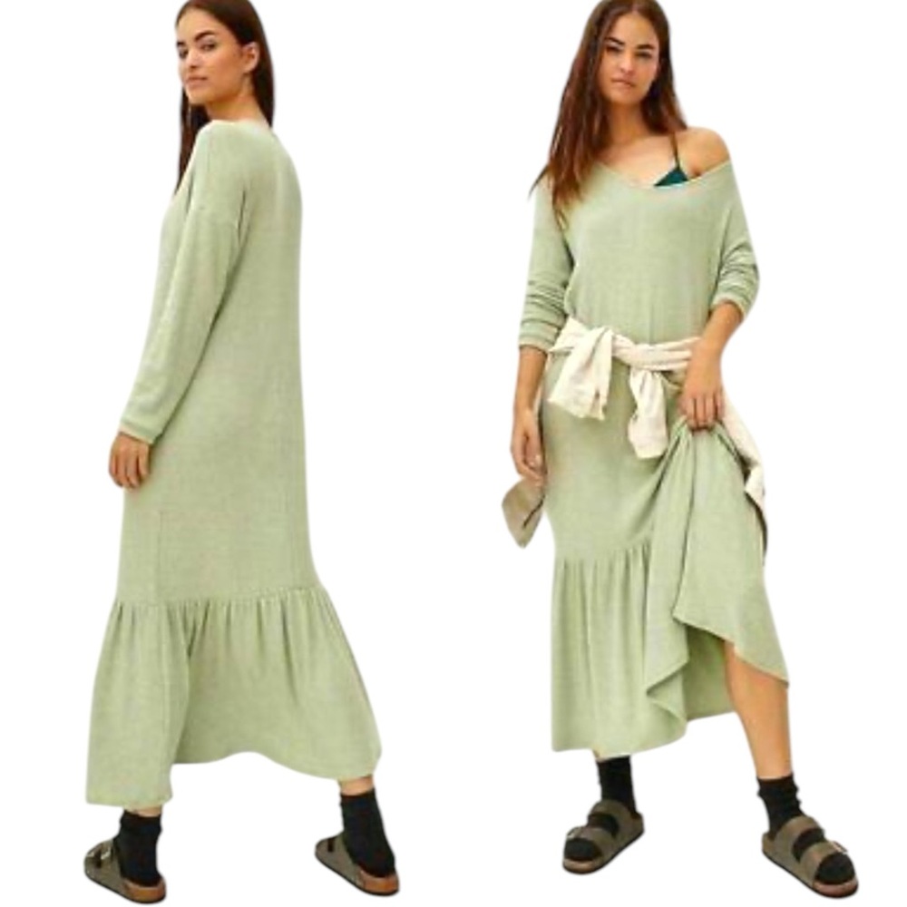 Anthropologie Light Green Maxi Dress
